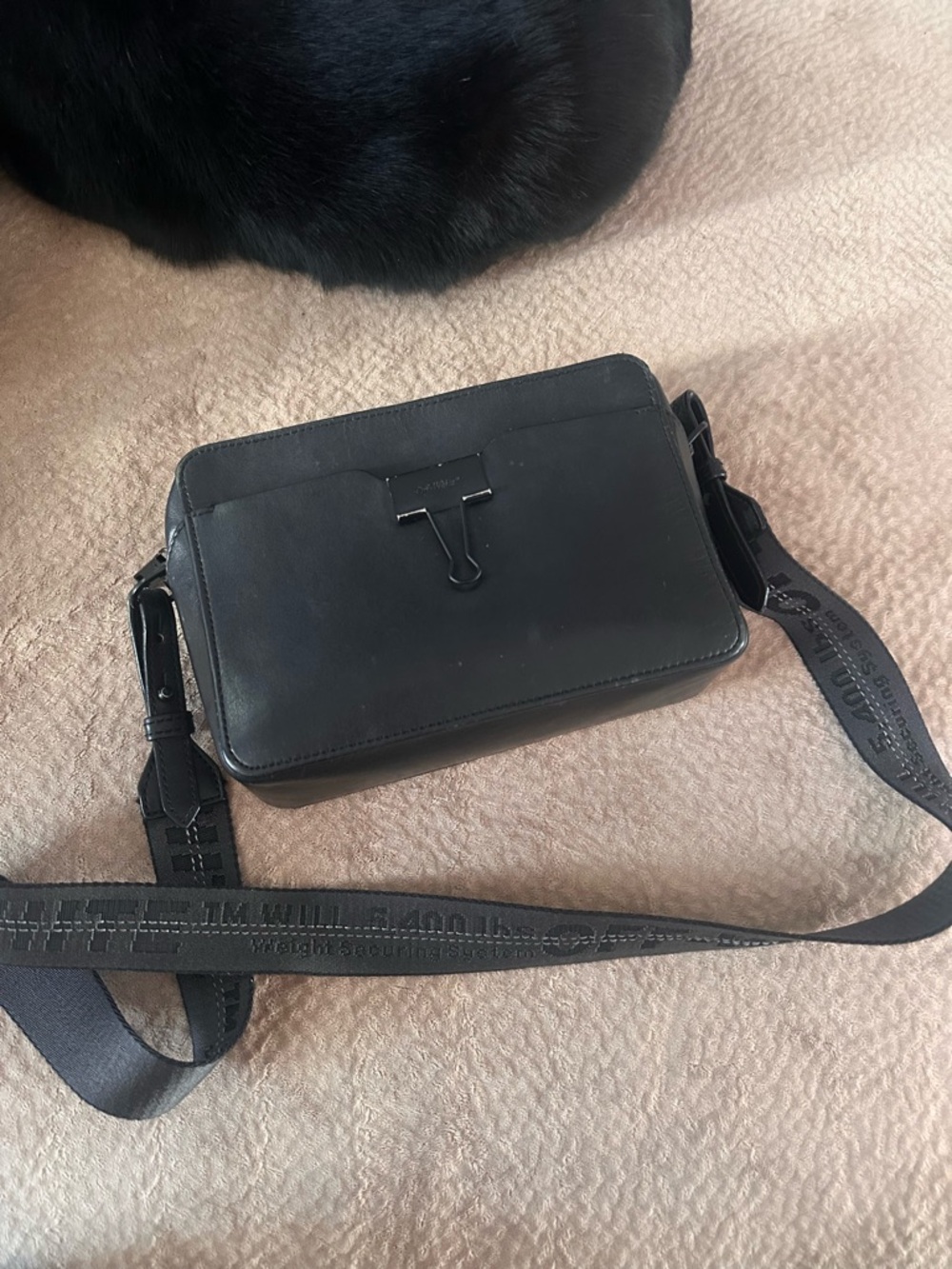 Off white crossbody camera bag